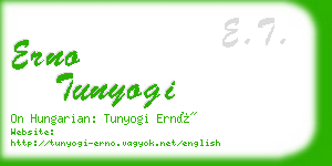 erno tunyogi business card